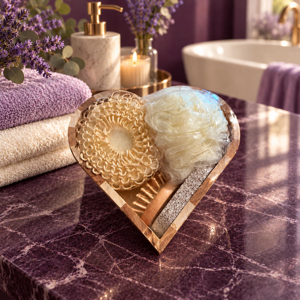 Heart-Shaped Bath & Pampering Gift Set