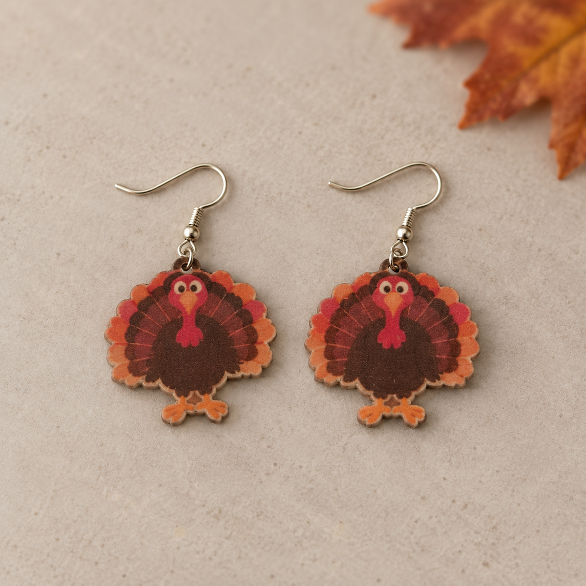 Thanksgiving Turkey Acrylic Dangle Earrings – 3 Styles