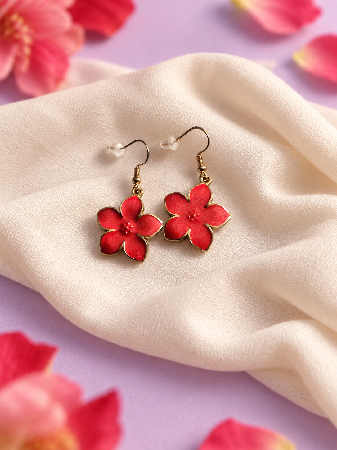Petal Pop Flower Dangle Earrings-5 color options
