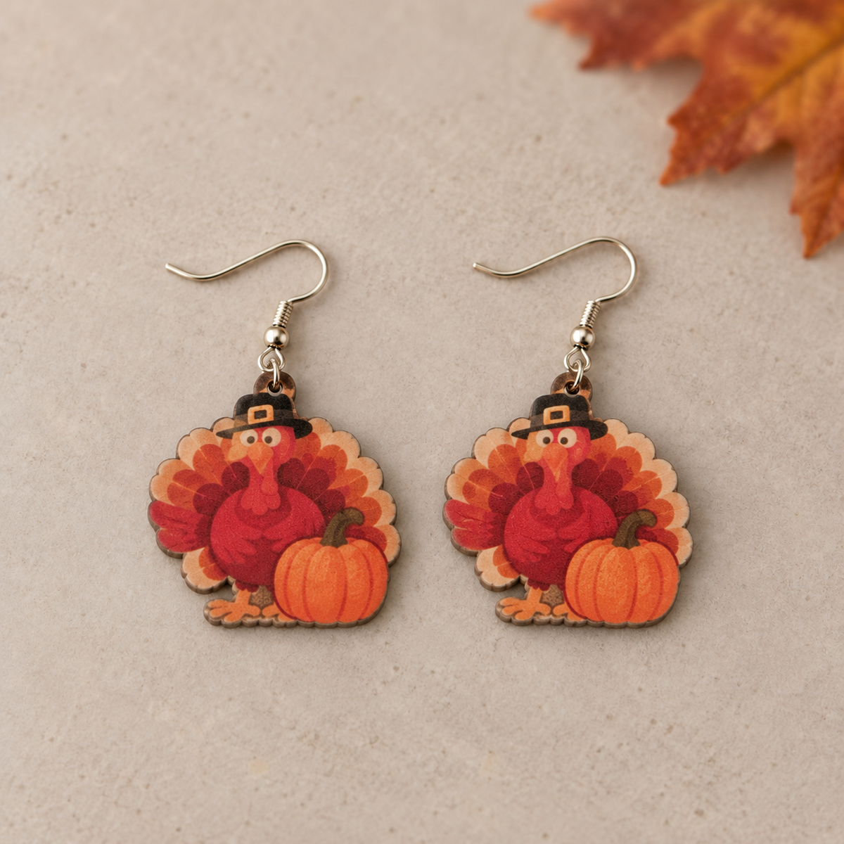 Thanksgiving Turkey Acrylic Dangle Earrings – 3 Styles