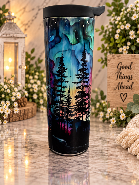 Northern Lights Forest 20 oz Travel Tumbler