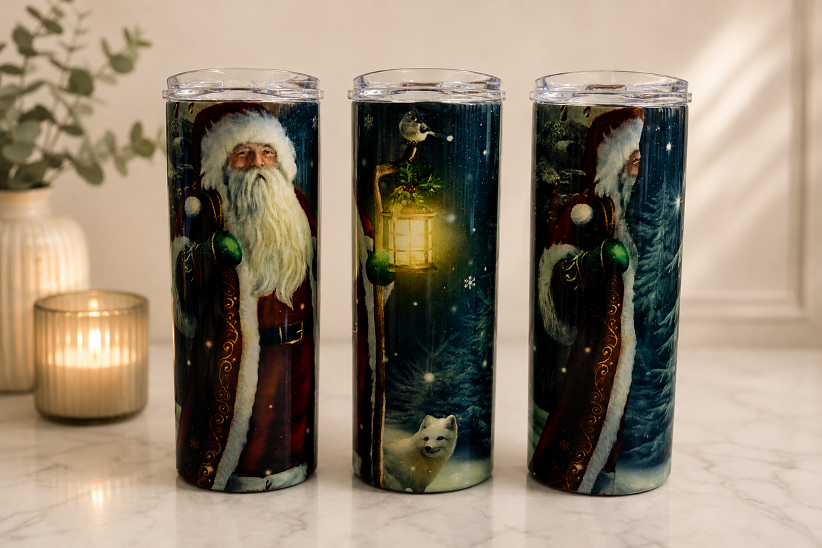 Vintage Santa Winter Night 20 oz Sublimation Tumbler