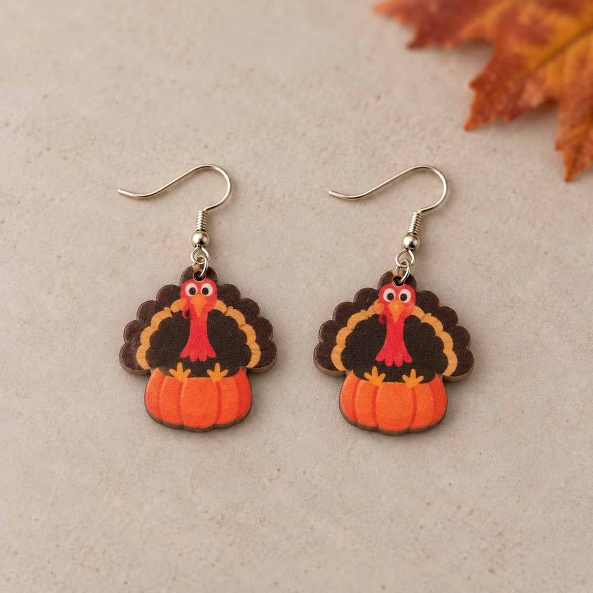 Thanksgiving Turkey Acrylic Dangle Earrings – 3 Styles