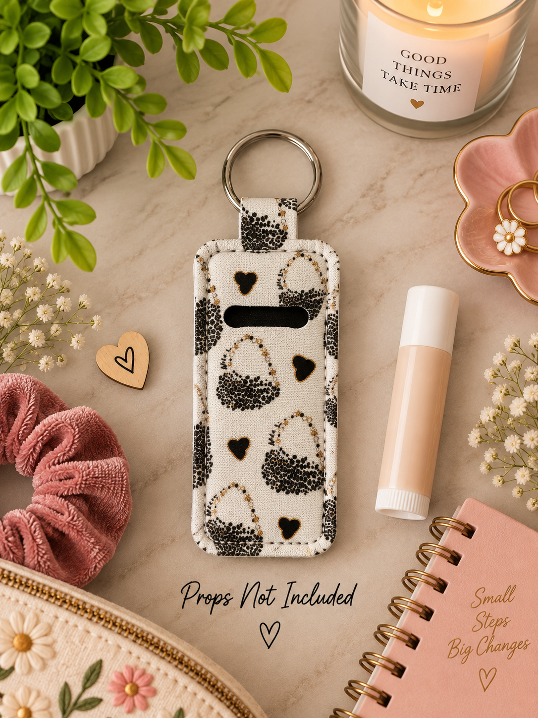 Leopard Lip Balm Holder Keychain