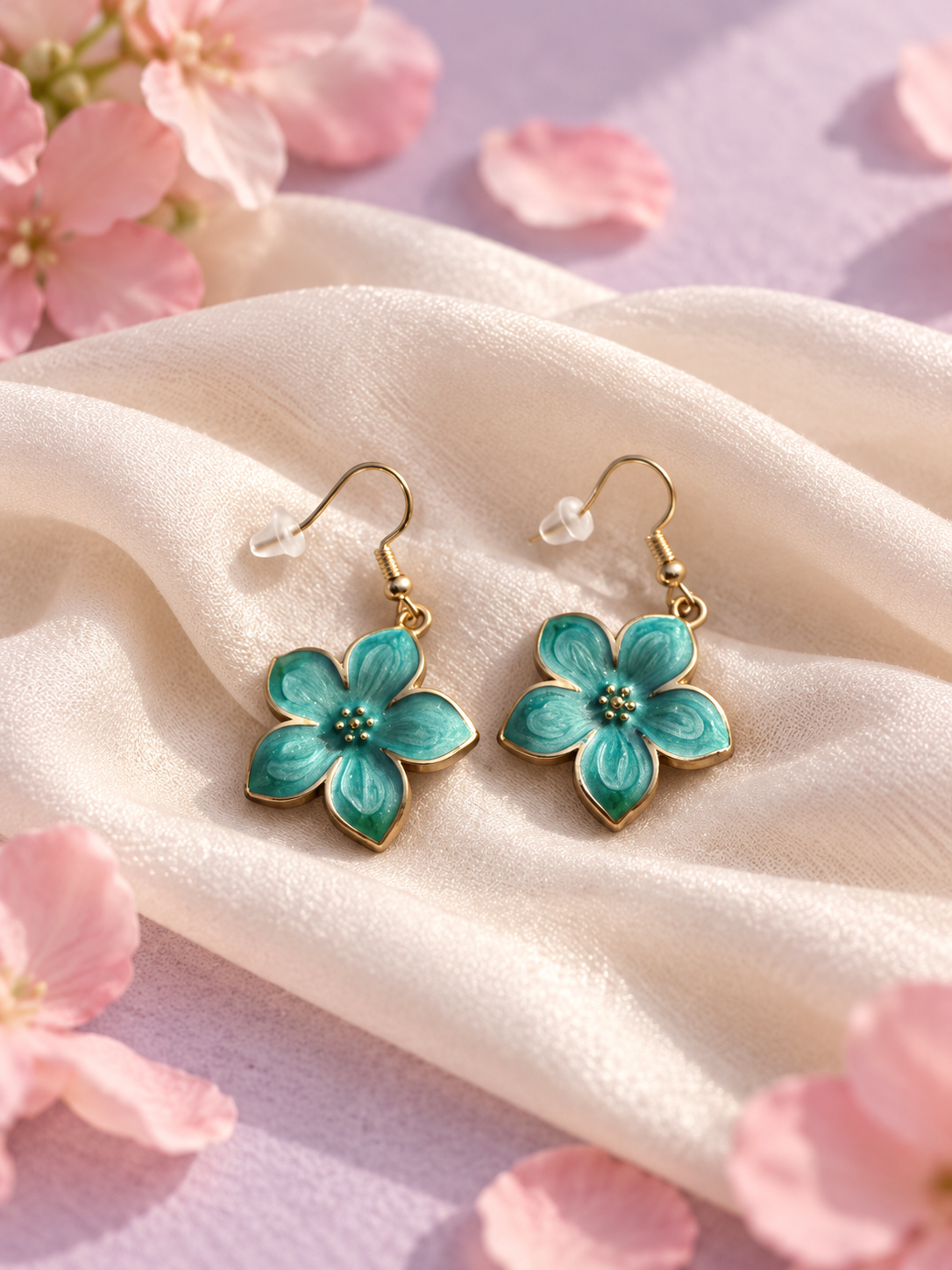 Petal Pop Flower Dangle Earrings-5 color options
