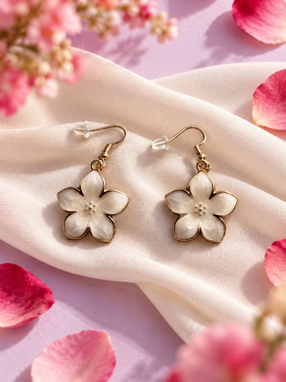 Petal Pop Flower Dangle Earrings-5 color options